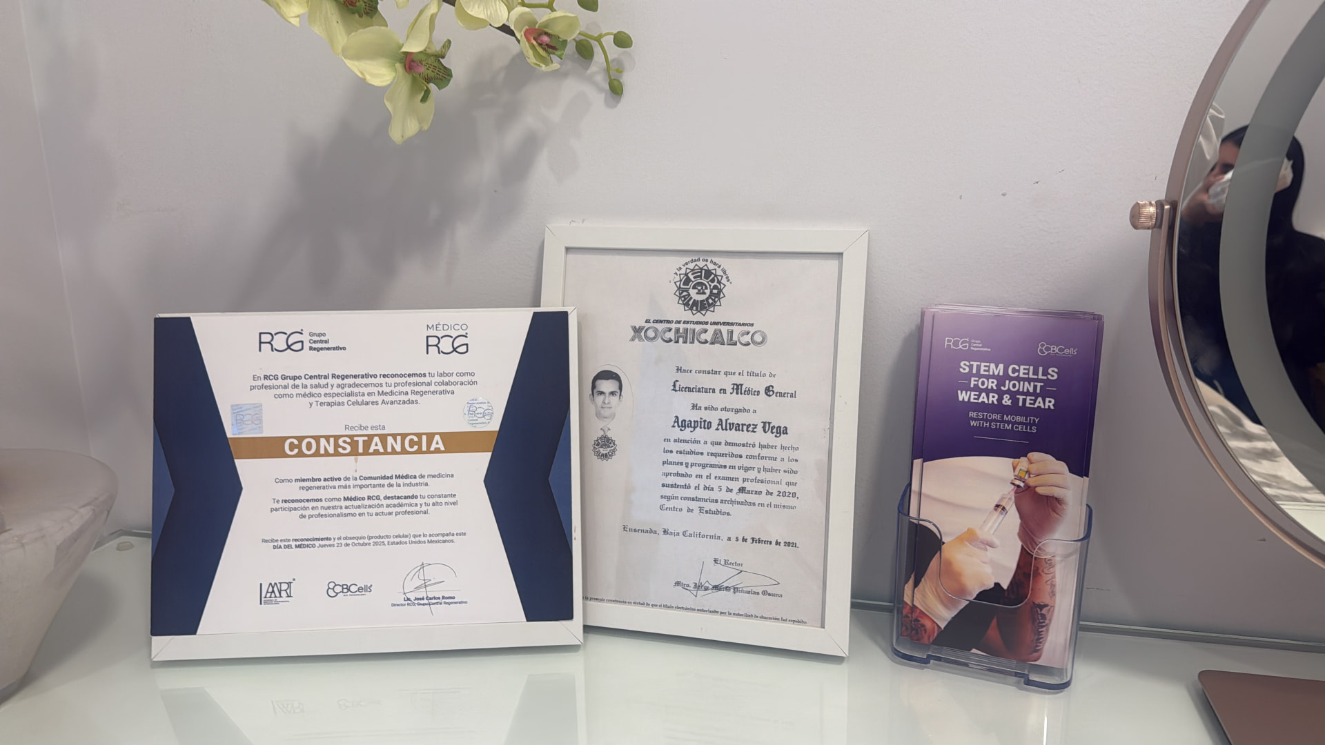 Licenses and certifications on display