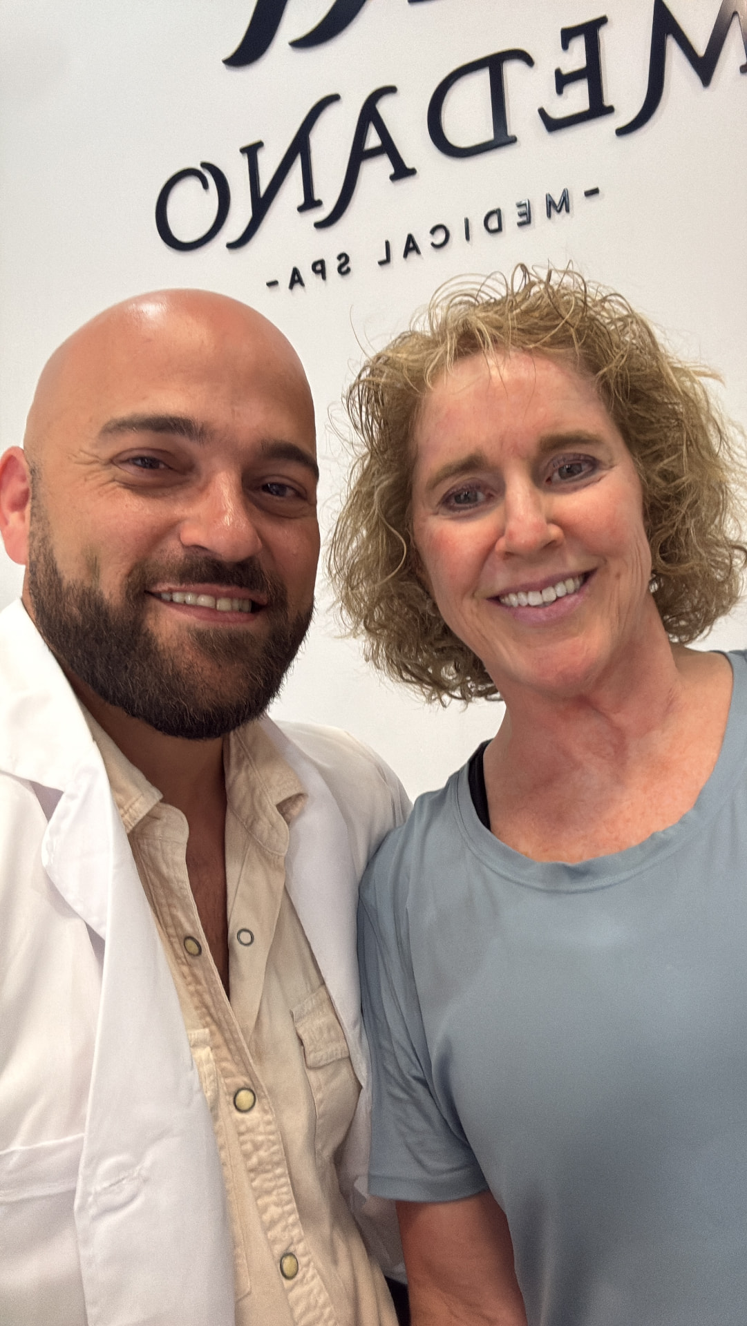 With a patient after treatment